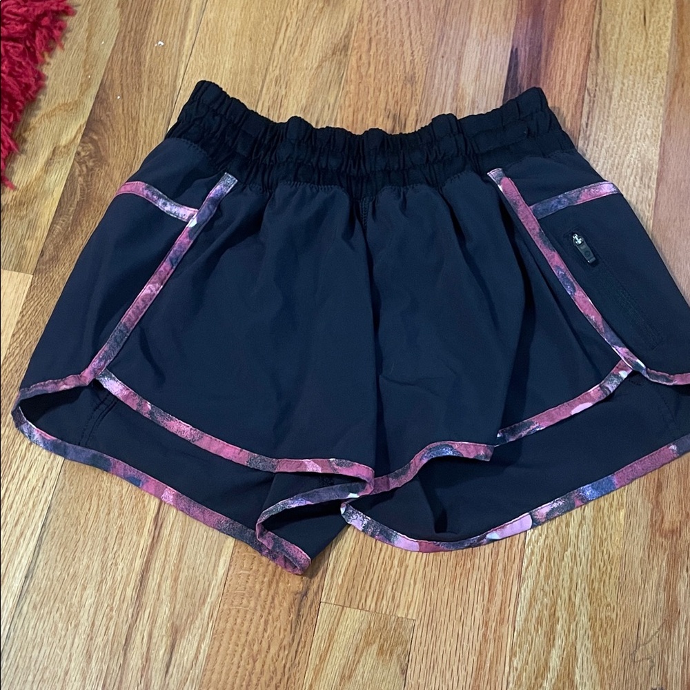 Lululemon Athletica Black and Pink tracker shorts with Compression Layer